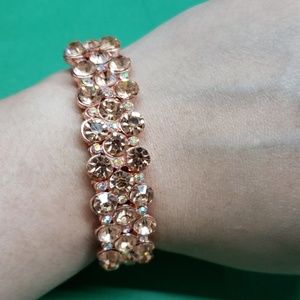 Rose gold stretch rhinestone bracelet new